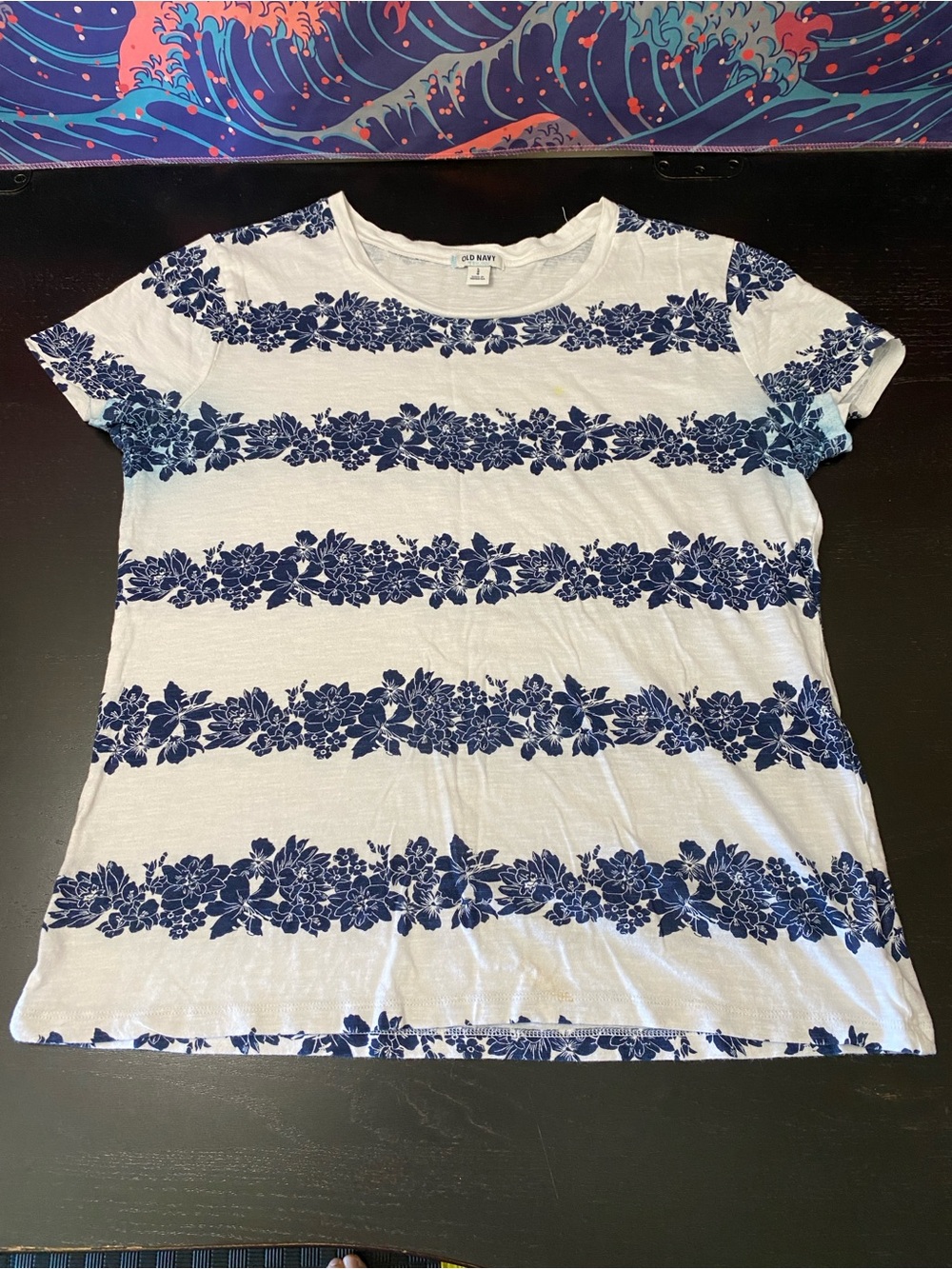 Old Navy White Tee with Blue Logo Tag